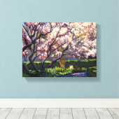 Appelbomen in bloei Schilderij Canvas Afdruk (Insitu (Houten vloer))