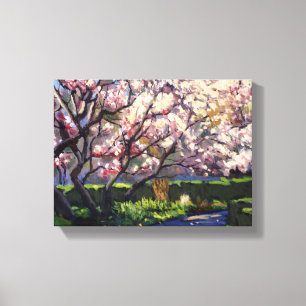 Appelbomen in bloei Schilderij Canvas Afdruk