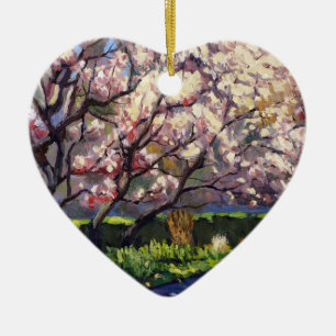 Appelbomen in bloei Schilderij Keramisch Ornament