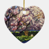 Appelbomen in bloei Schilderij Keramisch Ornament (Achterkant)