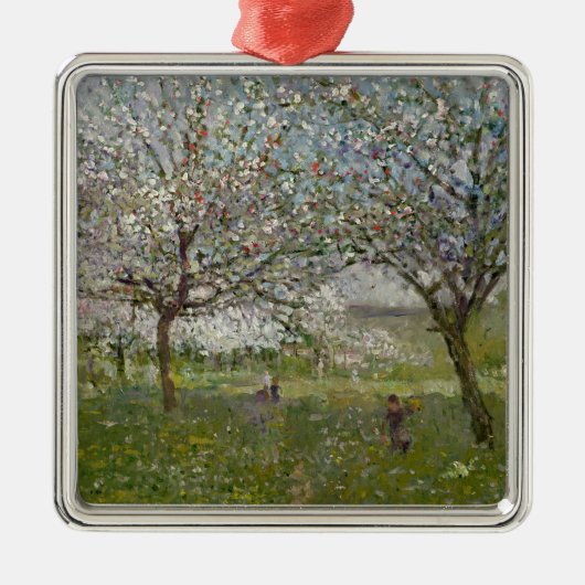 Appelbomen in de Bloem Metalen Ornament (Voorkant)