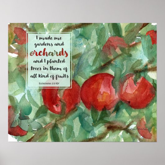 Appelboom Bijbel Schrift Ecclesiastes 2:5 Poster (Voorkant)