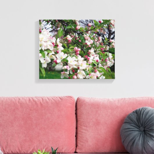 Appelboom bloeit. canvas afdruk (Insitu (Woonkamer))