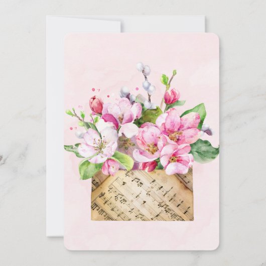 Appelboom Bloesem Bloem Bruiloft Uitnodiging (Achterkant)