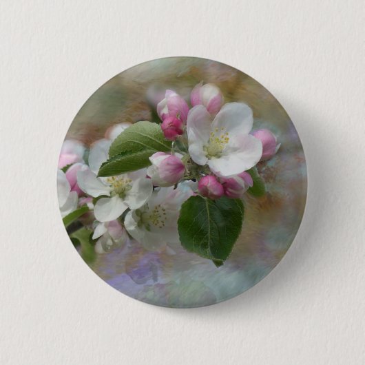Appelboom Bloesem Ronde Button 5,7 Cm (Voorkant)