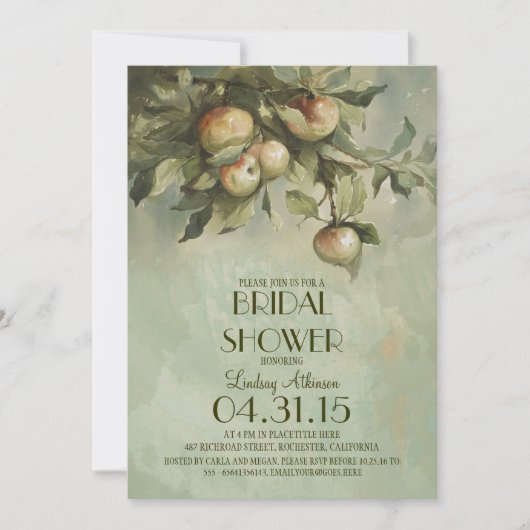  appelboom bruidsdouche uitnodigingen (Voorkant)