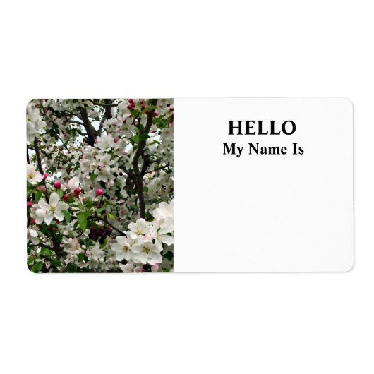 Appelboom in bloei etiket (Voorkant)