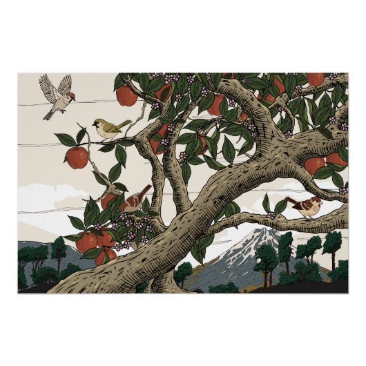 Appelboom Landschap Perfect Poster (Voorkant)