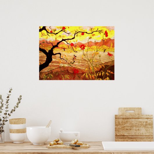 Appelboom met rode vruchten - Paul Ranson kunstwer Poster (Keuken)