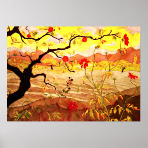 Appelboom met rode vruchten - Paul Ranson kunstwer Poster