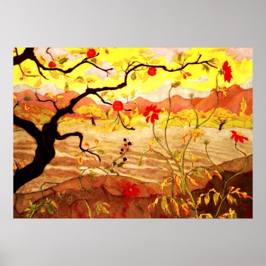 Appelboom met rode vruchten - Paul Ranson kunstwer Poster (Voorkant)