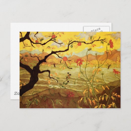 Appelboom met rood fruit briefkaart (Voorkant / Achterkant)