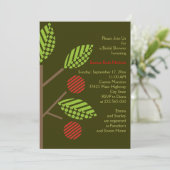 Appelboom vallen bruiloft bruids douche uitnodigin kaart (Staand voorkant)