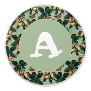 appelboom vlindergrijsgroen aangepast keramische knop