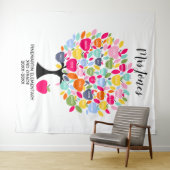 Appelboom voor lerarenpensioen met namen wandkleed (In Situ (horizontaal))