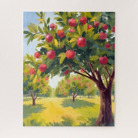 Appelboomgaard Herfst Waterverf Legpuzzel (Verticaal)
