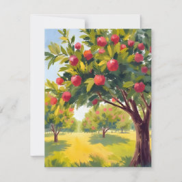 Appelboomgaard Herfstval Waterverf Bedankkaart