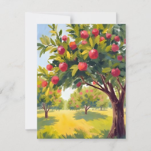 Appelboomgaard Herfstval Waterverf Bedankkaart (Voorkant)