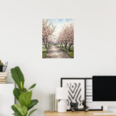 Appelboomgaard in Bloom Waterverf Poster (Thuiskantoor)