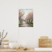 Appelboomgaard in Bloom Waterverf Poster (Keuken)