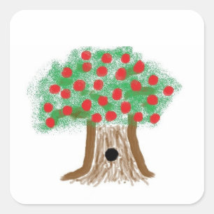 Appelboomstickers Vierkante Sticker
