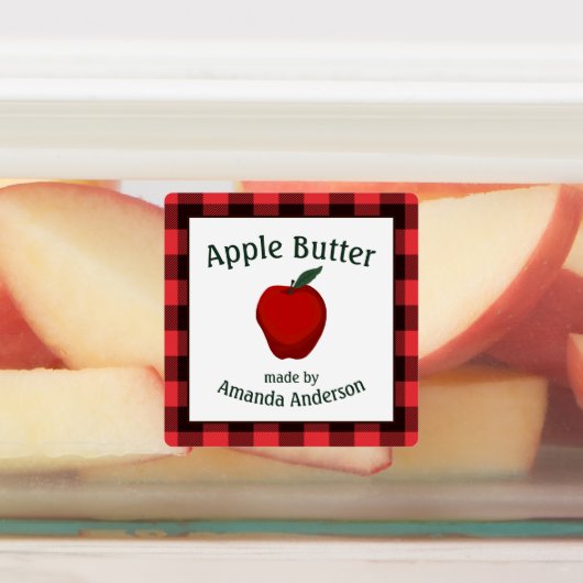 Appelboter inblikken conserven Plaid S Food Label (Aangebracht)