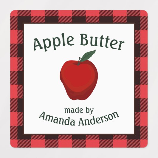 Appelboter inblikken conserven Plaid S Food Label (Design 2)