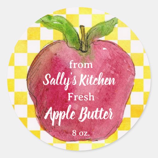 Appelboter uit de keuken van het productetiket ronde sticker (Voorkant)