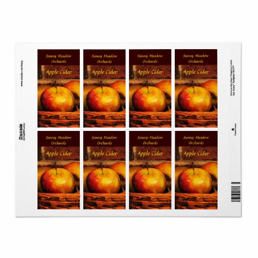 Appelcider-labels Etiket (Full Sheet)