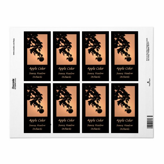Appelcider-labels Etiket (Full Sheet)