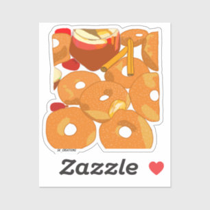 Appelcider met donuts sticker