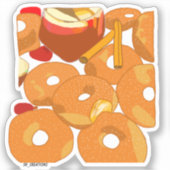 Appelcider met donuts sticker (Voorkant)