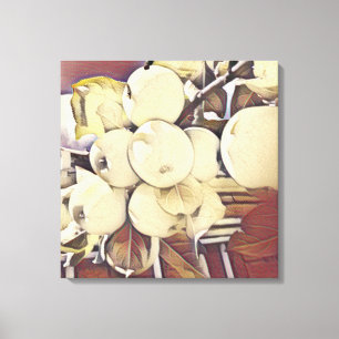 Appelclusterdoek in gouden en bronzen kleur canvas afdruk