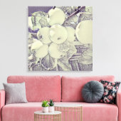 Appelclusterdoek met een houtskoolstijl canvas afdruk (Insitu (Woonkamer))