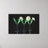 Appelcocktails op zwarte martinglazen canvas afdruk (Voorkant)
