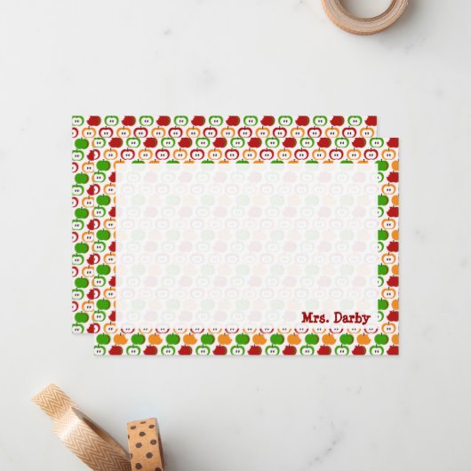 Appelen! Appelen! Appelen! Speciaal papier Notitiekaartje (Voorkant / Achterkant in situ)