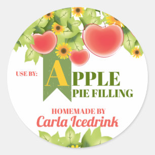 Appelen appelmoes pasteittenvullers fruitconserven ronde sticker