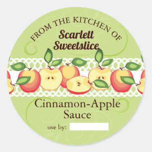 Appelen appelmoes pasteittenvullers fruitconserven ronde sticker