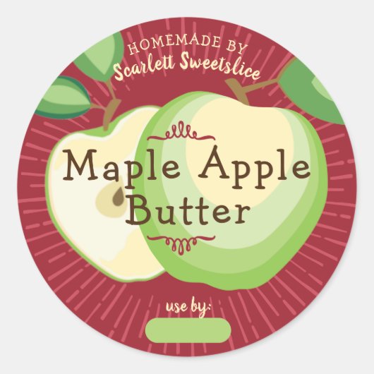Appelen appelmoes pasteittenvullers fruitconserven ronde sticker (Voorkant)