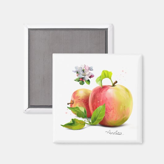 Appelen, bloemen en spatten magneet (Voorkant / Achterkant)