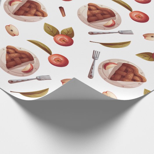 Appelen en appeltaartplakken cadeaupapier (Hoek)