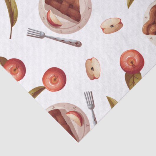 Appelen en appeltaartplakken tissuepapier (Detail)