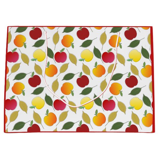 Appelen en bladeren groot cadeauzakje (Voorkant)