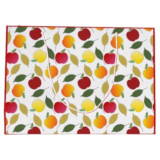 Appelen en bladeren groot cadeauzakje (Achterkant)