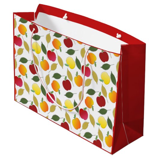 Appelen en bladeren groot cadeauzakje (Achterkant Gekanteld)