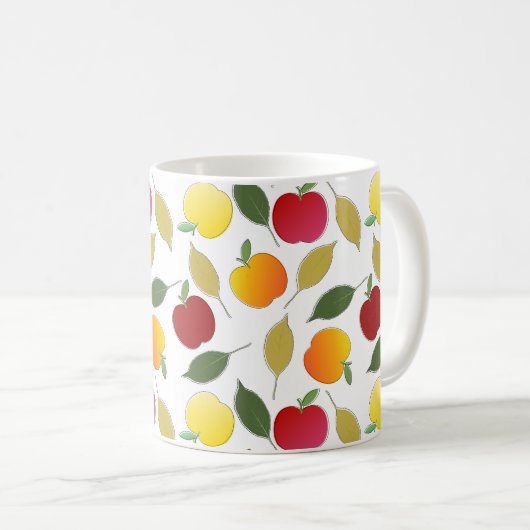 Appelen en bladeren koffiemok (Voorkant rechts)