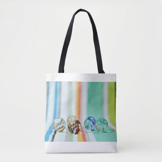 Appelen en marbles met gestreepte achtergrond tote bag (Voorkant)
