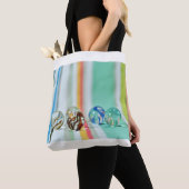 Appelen en marbles met gestreepte achtergrond tote bag (Dichtbij)