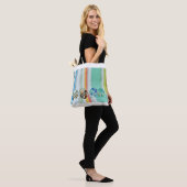 Appelen en marbles met gestreepte achtergrond tote bag (Op model)