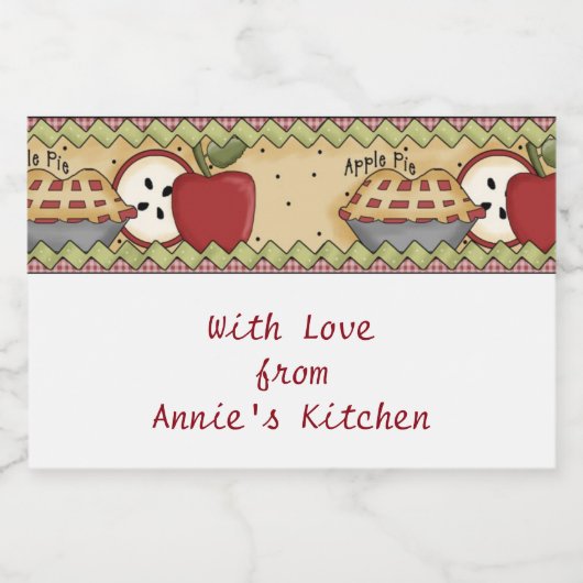 Appelen en taart voedselcontainer etiket (Enkel label)